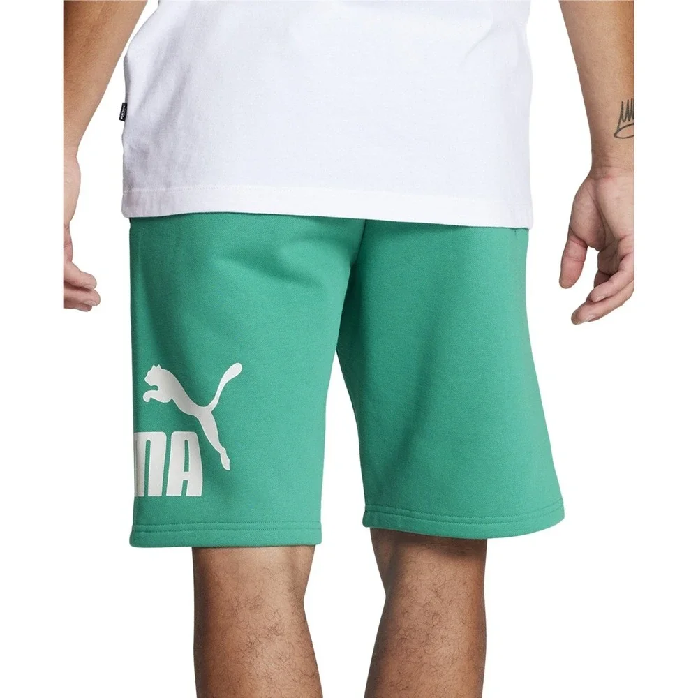 PUMA Big Logo Print Fleece Shorts Mens XL Sparkling Green 681906 20